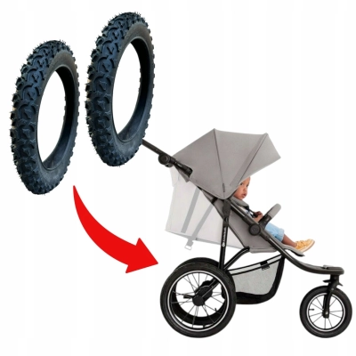 Opony TYLNE 16 cali Helsi terenowe do wózka biegowego - CZESKIE grube