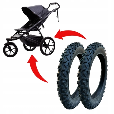 2x Opony CZESKIE do wózków Biegowych Joggingowych 16 cali 16" TERENOWE
