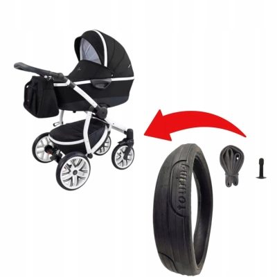 OPONA i dętka Prosty Wentyl do Wózka Dziecięcego BEBETTO SILVIA Przód