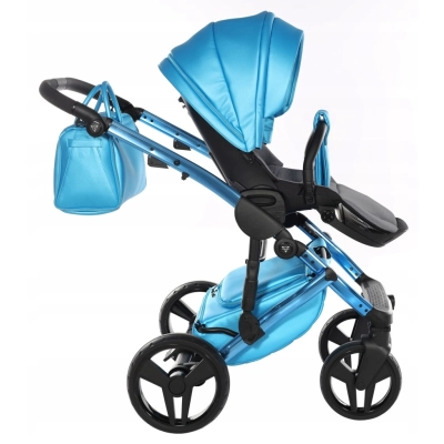 Junama diamond FLUO wózek 2w1niebieski + akcesoria Fluo Line v3 - 01 blue