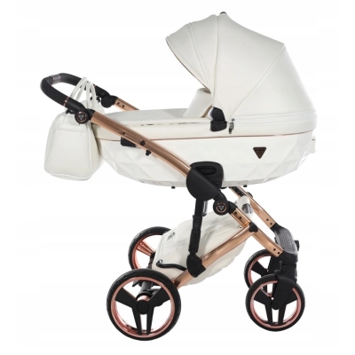 Junama Fluo Individual 2w1 V3 Wózek Dziecięcy 2w1 | Biały + Stelaż MIEDŹ