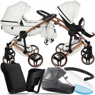 WÓZEK JUNAMA 2W1 S-CLASS 01 I ORYGINALNE AKCESORIA Wózek dziecięcy 01 white