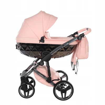 JUNAMA HAND CRAFT WÓZEK DZIECIĘCY 2W1 Z AKCESORIAMI - KOLOR 02 SALMON