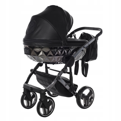 JUNAMA HANDCRAFT WÓZEK DZIECIĘCY 2W1 Z AKCESORIAMI - KOLOR 04 BLACK/BLACK