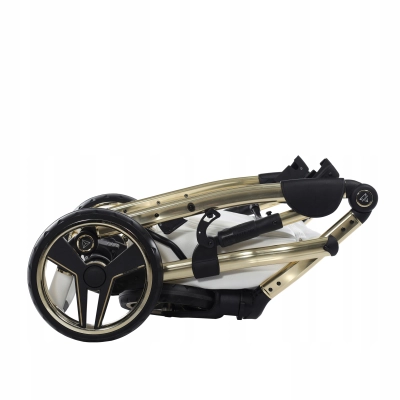 JUNAMA HAND CRAFT WÓZEK DZIECIĘCY 2W1 Z AKCESORIAMI - KOLOR 08 white/gold