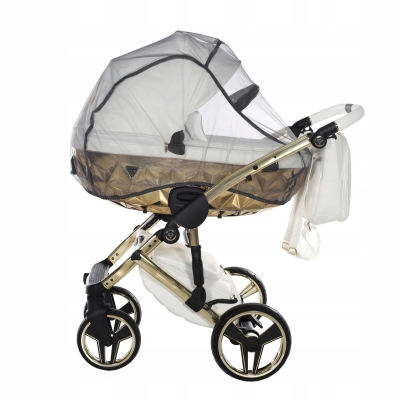 JUNAMA HAND CRAFT WÓZEK DZIECIĘCY 2W1 Z AKCESORIAMI - KOLOR 08 white/gold