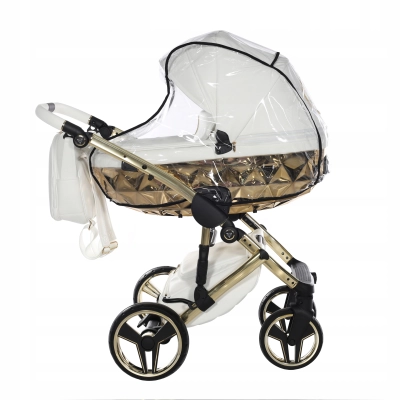 JUNAMA HAND CRAFT WÓZEK DZIECIĘCY 2W1 Z AKCESORIAMI - KOLOR 08 white/gold