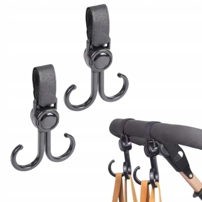 Haczyki do Wózka Obrotowe 360° - na siatki, na torby