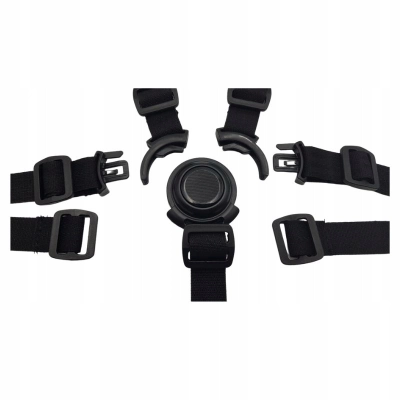 Bezpieczne szelki do wózka dziecięcego – uniwersalne i regulowane | czarne