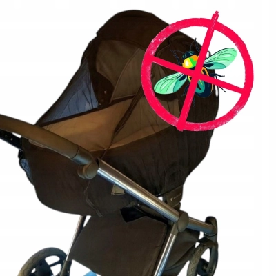 Moskitiera na wózek dziecięcy XXL czarna | przeciw owadom | lato