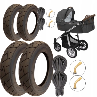 10/12 cali opony + dętki Baby Design | zawory wygięte | starsze modele