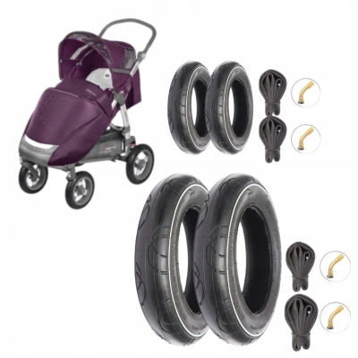 Opony z białą linią + dętki gięte do Espir.o Enzo Evo | Przód + Tył