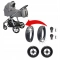 Komplet kółek i opon z odblaskiem do wózka Baby Design|295x52-229 + 210x35