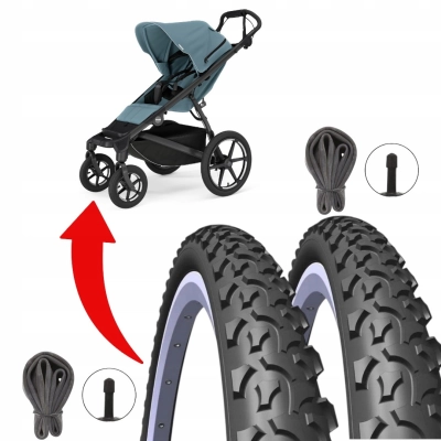 Thule Urban Glide | 2x opona terenowa 12" + 2x dętka prosty wentyl